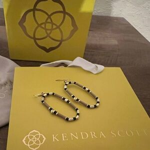 Kendra Scott Gold, Black and White Beaded Earrings